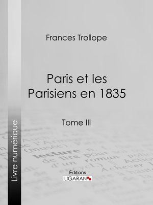 cover image of Paris et les Parisiens en 1835